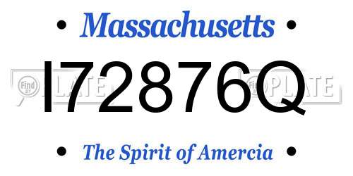 I72876Q Massachusetts License Plate
