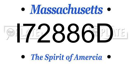 I72886D Massachusetts License Plate