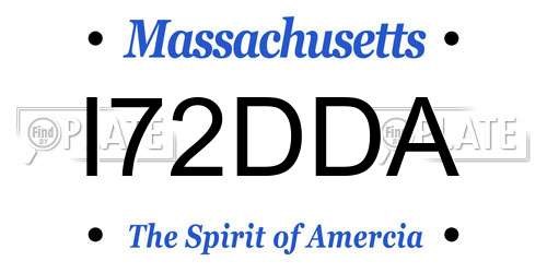 I72DDA Massachusetts License Plate