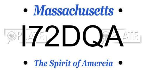 I72DQA Massachusetts License Plate