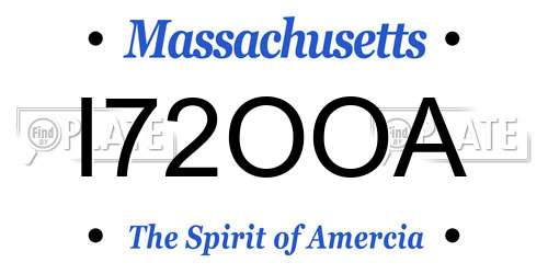 I72OOA Massachusetts License Plate