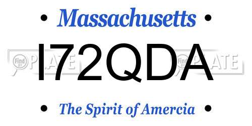 I72QDA Massachusetts License Plate
