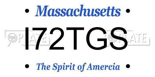 I72TGS Massachusetts License Plate