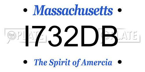 I732DB Massachusetts License Plate