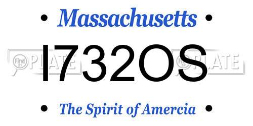 I732OS Massachusetts License Plate