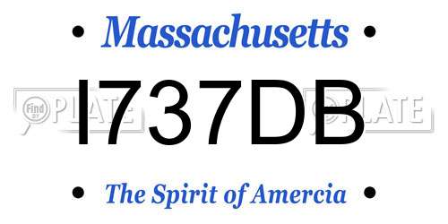 I737DB Massachusetts License Plate