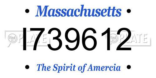 I739612 Massachusetts License Plate