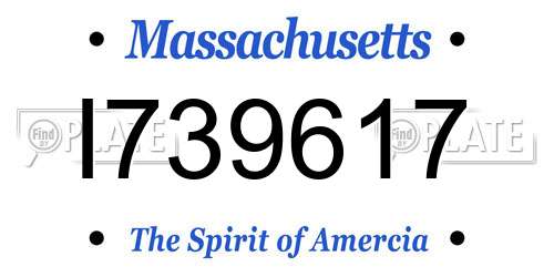 I739617 Massachusetts License Plate