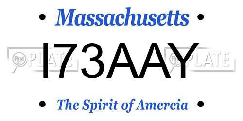 I73AAY Massachusetts License Plate