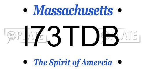 I73TDB Massachusetts License Plate