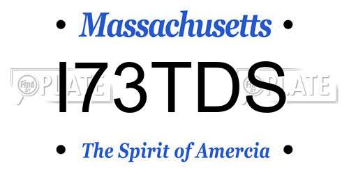 I73TDS Massachusetts License Plate