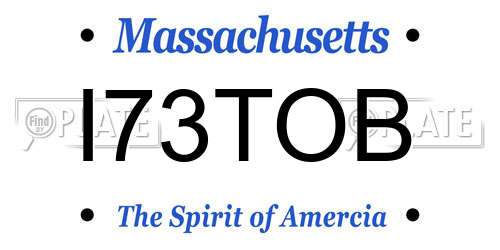 I73TOB Massachusetts License Plate