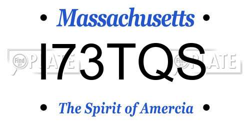 I73TQS Massachusetts License Plate