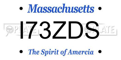 I73ZDS Massachusetts License Plate