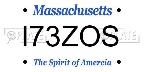 I73ZOS Massachusetts License Plate