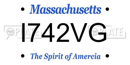 I742VG Massachusetts License Plate