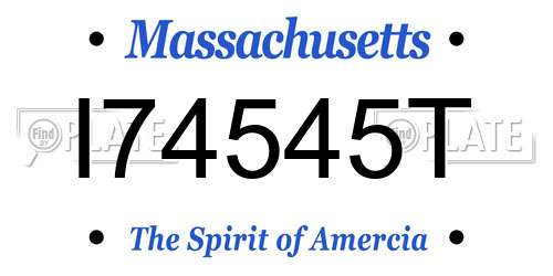 I74545T Massachusetts License Plate