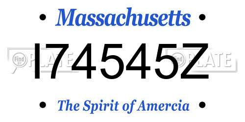 I74545Z Massachusetts License Plate