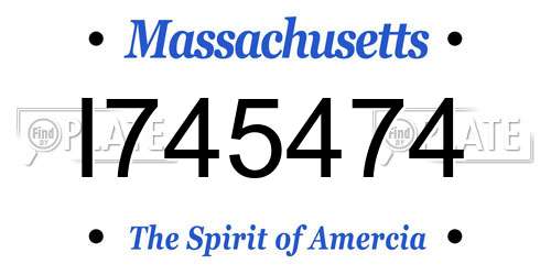I745474 Massachusetts License Plate