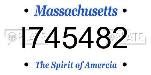 I745482 Massachusetts License Plate