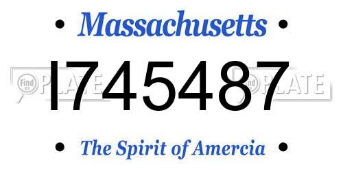 I745487 Massachusetts License Plate