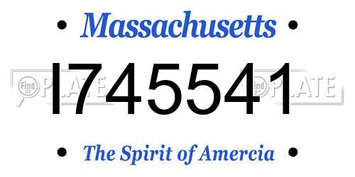 I745541 Massachusetts License Plate