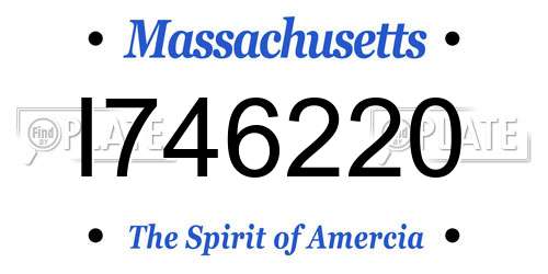 I746220 Massachusetts License Plate