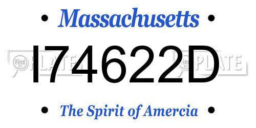 I74622D Massachusetts License Plate