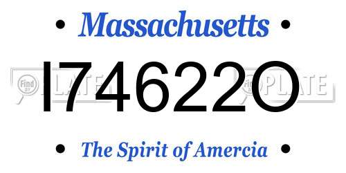 I74622O Massachusetts License Plate