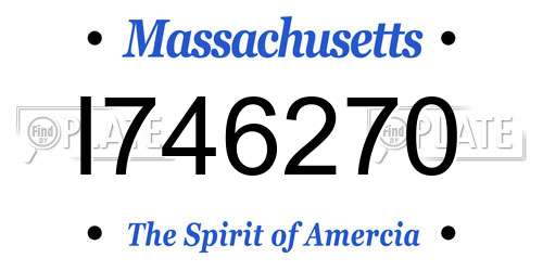 I746270 Massachusetts License Plate