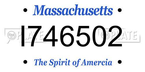 I746502 Massachusetts License Plate