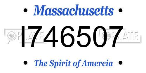 I746507 Massachusetts License Plate