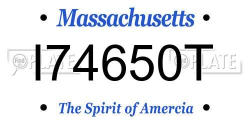 I74650T Massachusetts License Plate
