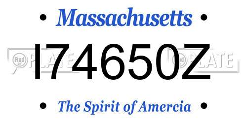 I74650Z Massachusetts License Plate