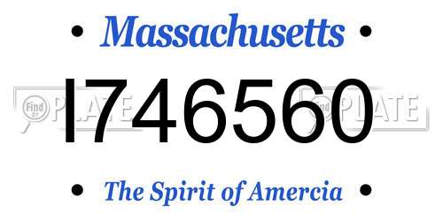 I746560 Massachusetts License Plate