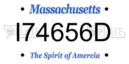 I74656D Massachusetts License Plate