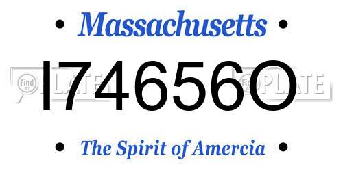 I74656O Massachusetts License Plate
