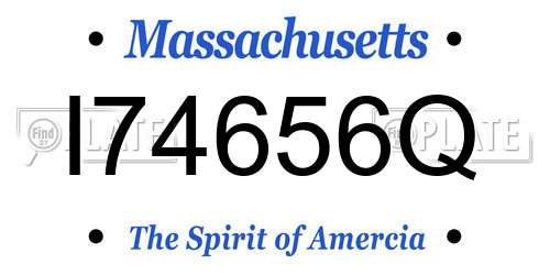 I74656Q Massachusetts License Plate