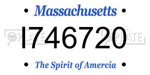 I746720 Massachusetts License Plate