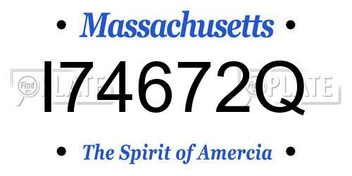 I74672Q Massachusetts License Plate