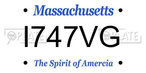 I747VG Massachusetts License Plate