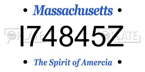 I74845Z Massachusetts License Plate