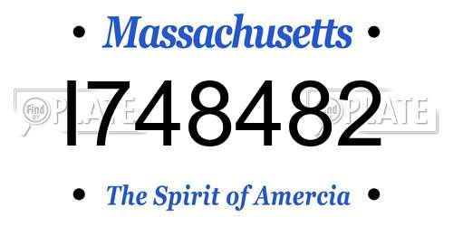 I748482 Massachusetts License Plate