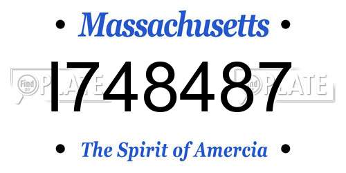 I748487 Massachusetts License Plate