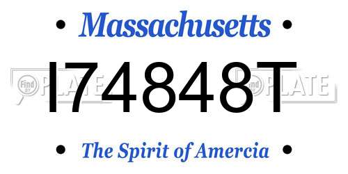I74848T Massachusetts License Plate