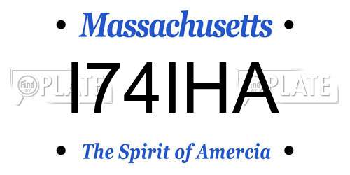 I74IHA Massachusetts License Plate
