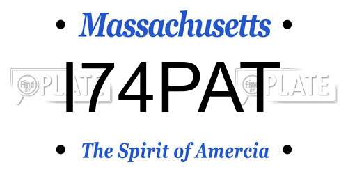 I74PAT Massachusetts License Plate