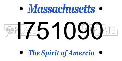 I751090 Massachusetts License Plate