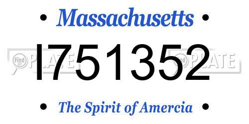 I751352 Massachusetts License Plate