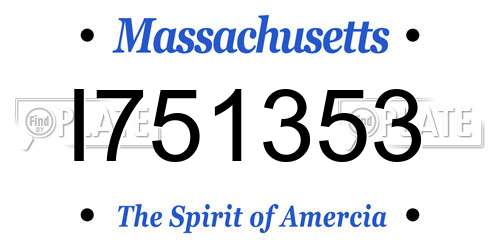 I751353 Massachusetts License Plate